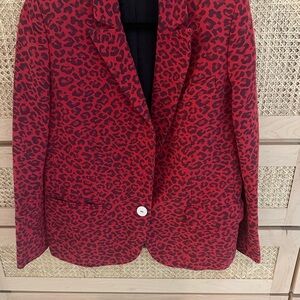 Zadig & Voltaire Red Animal Print Blazer